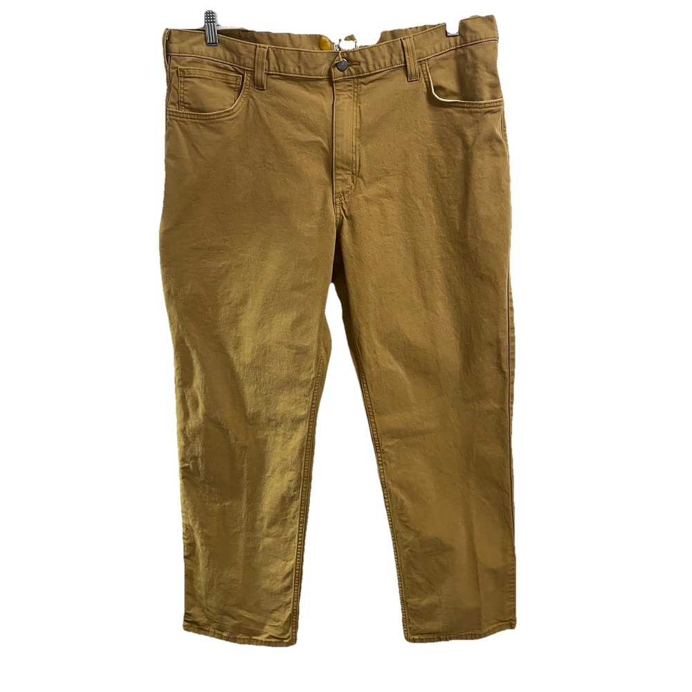 Carhartt Men Brown Relaxed Fit Cotton Blend Denim Workwear Jeans Pants 40x30 EUC